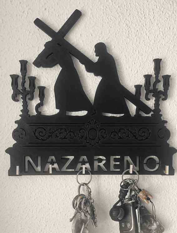 Cuelga llaves de pared con nazareno para decoración del hogar
