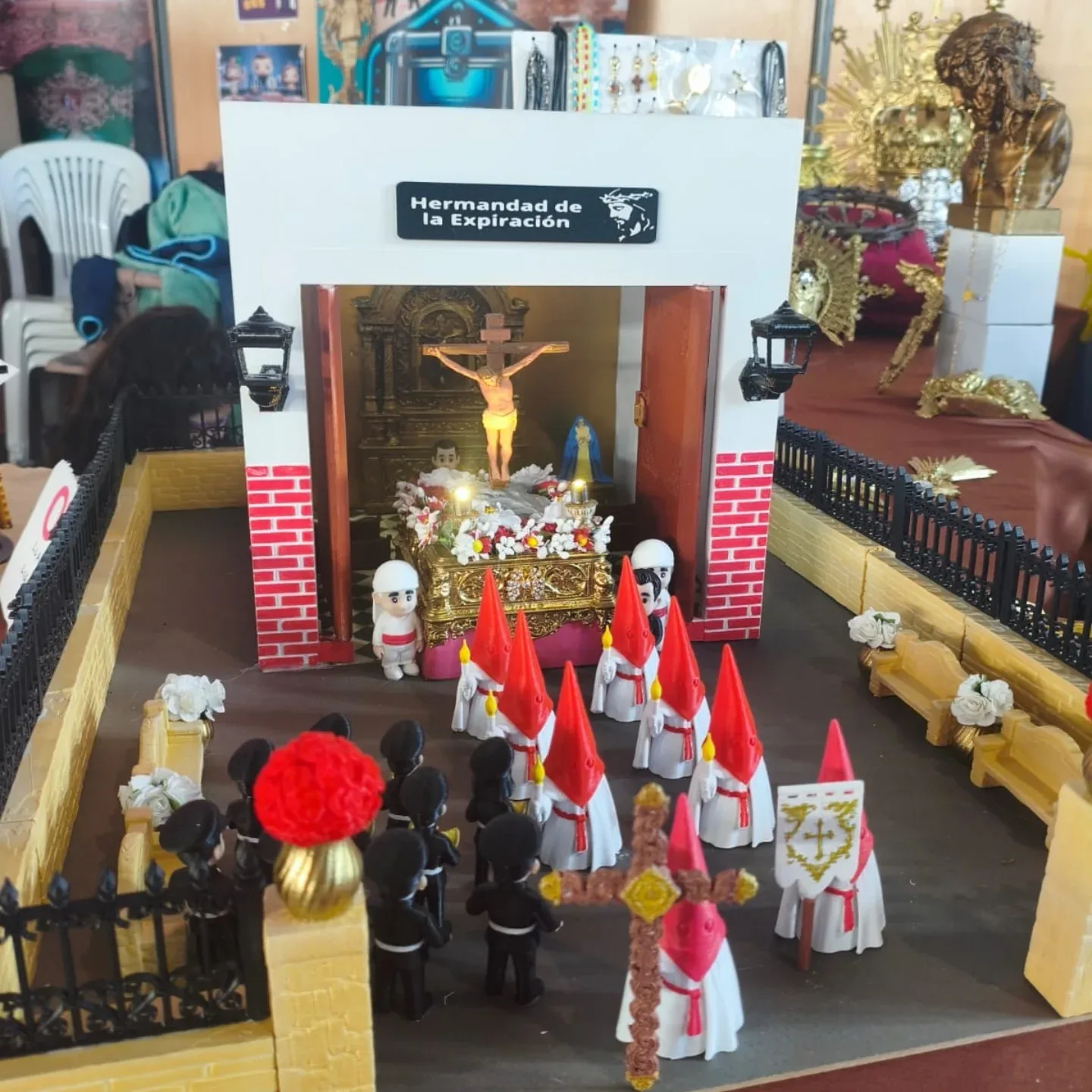 Iglesia en miniatura impresa en 3D, ideal para belén cofrade